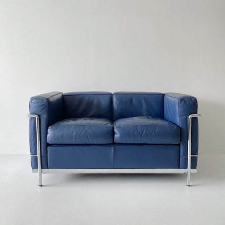 a blue sofa